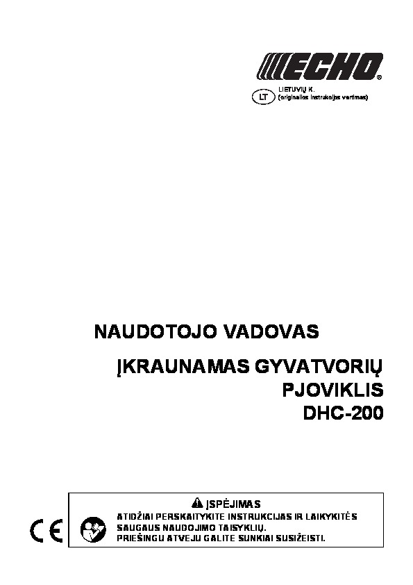 Operating manual for DHC-200 L